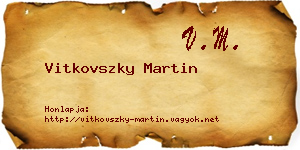Vitkovszky Martin névjegykártya