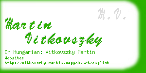 martin vitkovszky business card
